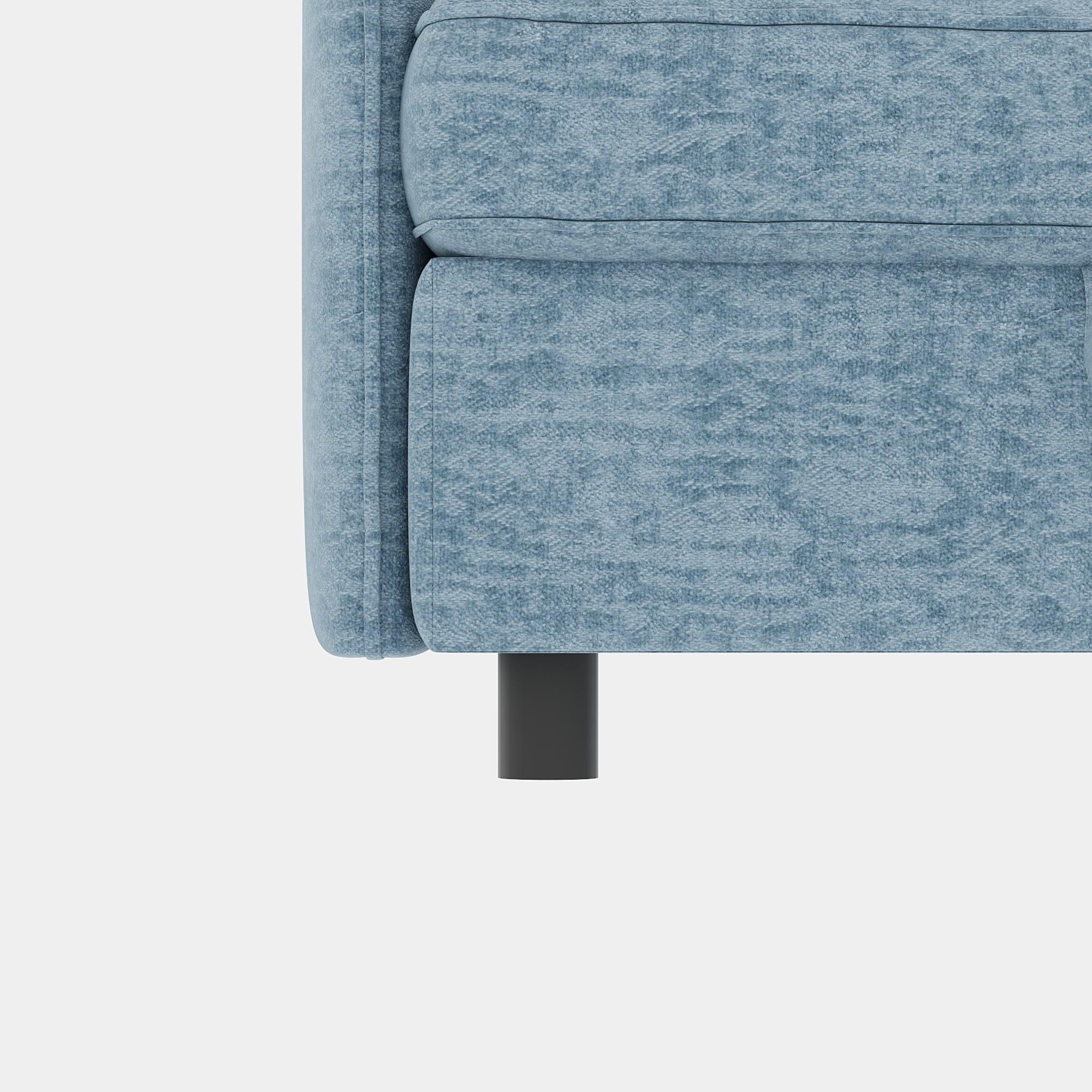 Modern Loveseat Sofa with Deep Seat & Storage Ottoman,Chenille Chaise Longue Sofa Bed for Small Spaces,Living Room,Bedroom,Antique Blue