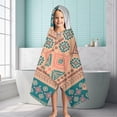 thumbnail image 6 of Multicolor Geometric Boho Pattern Hooded Bath Towel，60"x35" for Ages 3 To 12 Kids, Quick Dry Lightweight Soft Microfiber Hood Beach Towel Cover Up for Kids, 6 of 7