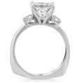 thumbnail image 3 of Pompeii 3 1/2Ct Cushion & Round Cut Moissanite Engagement Ring 14k White Gold (,), 3 of 4