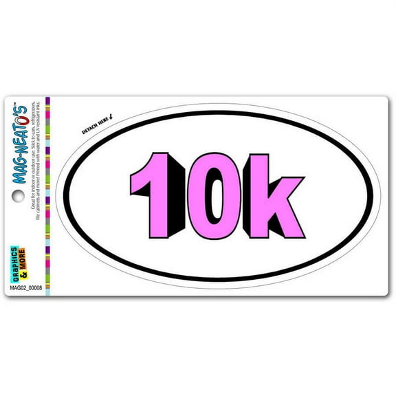 10k Bold Pink Runner Running Euro Oval Automotive Car Refrigerator Locker Vinyl Magnet