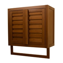 Eccostyle Solid Bamboo Spa or Bath 2 Door Wall Hanging Space Saver Cabinet - Caramel