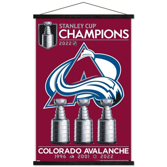 NHL Colorado Avalanche - 2022 Commemorative Stanley Cup Team Logo Wall Poster with Magnetic Frame, 22.375" x 34"