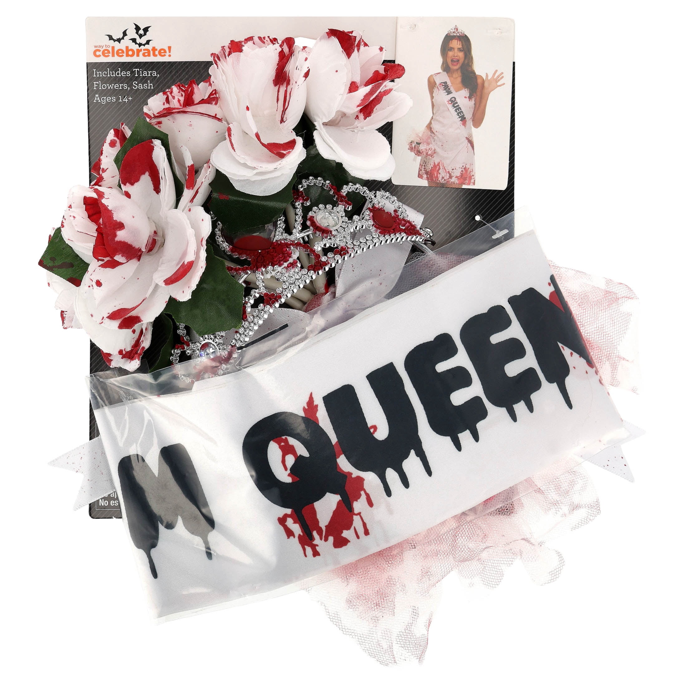 Bloody Prom Queen Costume Accessory Kit for Adults, 3 Pieces, Halloween by Way To Celebrate