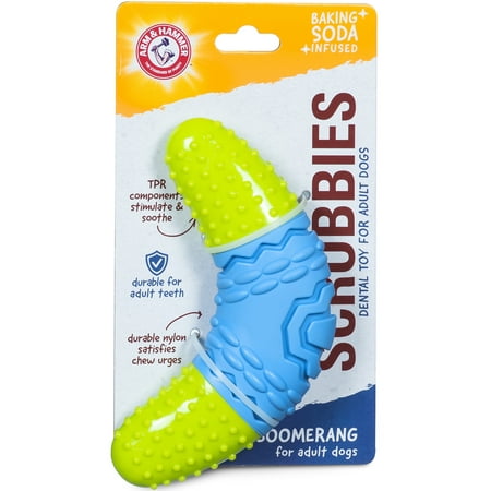 Arm & Hammer Scrubbies Boomerang Adult Dental Durable Dog Chew Toy - Large