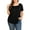Black, variant on Daystry Plus Size Tops for Women Short Sleeve Square Lace Neck Flowy Shirts Black 1X