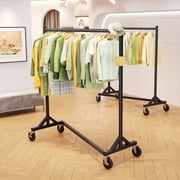 HOKEEPER 400LBS Commercial Z Base Garment Rack Heavy Duty Clothing Rack Height Adjustable Rolling Clothes Rack for Hanging Clothes Racks on Wheels Portable Z Rack Black