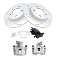 thumbnail image 2 of TRQ Rear Performance Brake Pad & Rotor Kit Brake Caliper Brake Pads Brake Rotors Set Ceramic Solid Premium G-Coated Fits Select 2009-2013 Mazda 3, 2 of 8