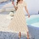 thumbnail image 2 of Vestido midi boho floral de verano 2025 para mujer - Vestido de playa de manga corta y cuello cuadrado, tallas S-XL, 2 of 4