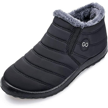 

YAZI Womens Snow Boots Warm Ankle Booties Waterproof Comfortable Slip On Outdoor Fur Lined Lining Winter Shoes for Women