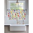 thumbnail image 3 of Sheer Curtains 54 Inch Length 2 Panels Set for Kitchen, Spring Flower Semi Sheer Curtains for Windows, Abstract Gradient Blue Purple Red Green Voile Window Treatments Rod Pocket Curtain, 3 of 7