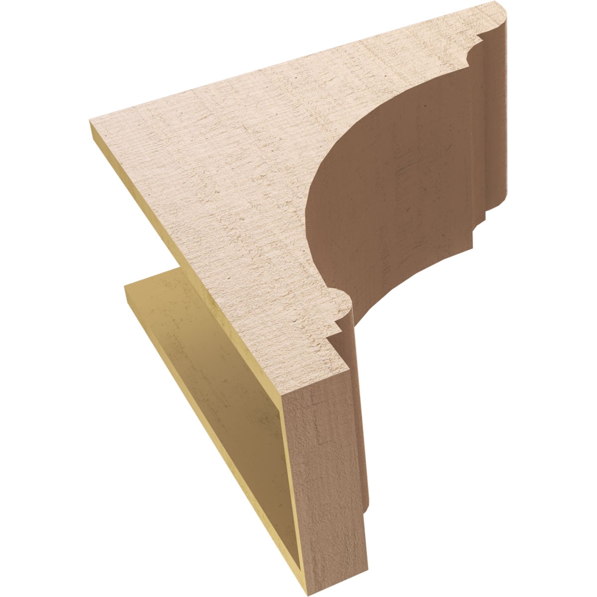 10"W x 20"D x 20"H Classic Hughes Rough Cedar Woodgrain TimberThane Corbel, Primed Tan