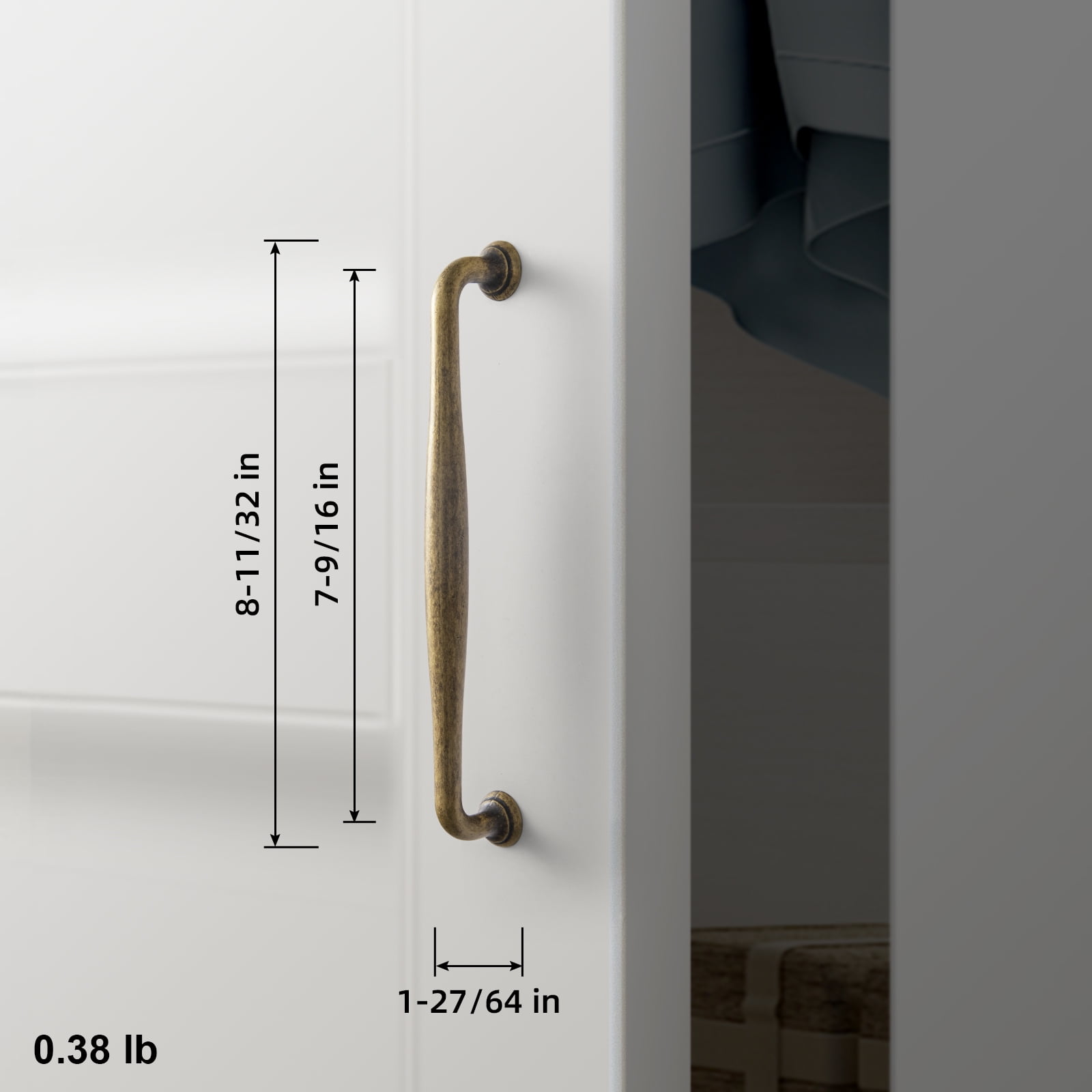 Goo-Ki 12 Pack 7.6'' Center to Center Vintage Antique Brass Cabinet Pulls, Sleek Zinc Alloy Cabinet Handles for Classic Furniture Drawer Hardware