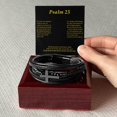 thumbnail image 6 of Psalm 23 Men's Stainless Steel & Vegan Leather Cross Bracelet - Vegan Leather with Stainless Steel, 6 of 14
