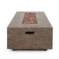 thumbnail image 3 of Hearth Outdoor 50,000 BTU Iron Rectangular Fire Pit (No Tank Holder), Brown Wood Pattern, 3 of 7