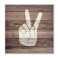 thumbnail image 5 of Stupell  'Peace Hand - Distressed Wood' Wall Plaque Art - 12 x 12, 5 of 5
