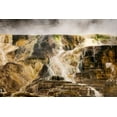 thumbnail image 2 of Jones, Adam 18x13 White Modern Wood Framed Museum Art Print Titled - Colorful travertine slope with yellow and brown cyanobacteria-Mammoth Hot Springs, 2 of 4