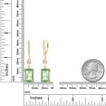thumbnail image 2 of Gem Stone King 18K Yellow Gold Plated Silver Dangle Earrings Prasiolite Moissanite (13.96 Cttw), 2 of 4