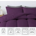 thumbnail image 3 of D.N.G. BEDDINGS 1 Piece Luxury Straight Line Pattern Comforter, Premium Super Soft, 800 Thread Count, 100% Egyptian Cotton, King/California King Size Plum Solid Color, 3 of 6