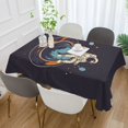 thumbnail image 2 of Yayeee Tablecloths 54" x 72" Rectangle Wrinkle Resistant Party Table Cover, Black Astronaut Record, 2 of 8