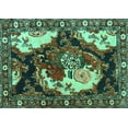 thumbnail image 1 of Ahgly Company Machine Washable Indoor Rectangle Persian Turquoise Blue Traditional Area Rugs, 3' x 5', 1 of 4