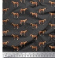 thumbnail image 1 of Soimoi Gray Polyester Crepe Fabric Horse & Dot Animal Print Fabric by The Yard 42 Inch Wide, 1 of 3
