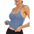 thumbnail image 6 of FANNYC Sports Bras For Women CrissCross Back Yoga Bra Crop Tank Tops Medium Support Removable Padded Sports Bra For Workout Running Tube Vest, 6 of 7