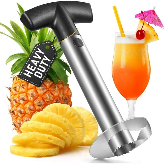 Sopito Pineapple Corer and Slicer, Heavy-Duty Stainless Steel Reinforced Thicker Blade Easy-to-Use Pineapple Core Remover & Peeler Tool