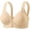 Beige, variant on Women's Front Closure Plunge Bras Adjustable Band No Underwire Full Coverage Everyday Bralettes Beige 46