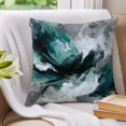 thumbnail image 3 of Pillow Covers 26x26 Set of 2, Abstract Teal Throw Pillow Covers Decorative Couch Cushion Cover, Modern Geometric Grey Green Waves Microfiber Soft Square Pillowcases for Bedroom Living Room Sofa, 3 of 9