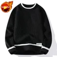 thumbnail image 3 of Suéter de punto grueso de manga larga para hombre, jersey de color liso, ropa de alta calidad, ropa de punto popular Y2k, reseñas coreanas, 3 of 5