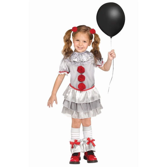 Fun World Toddler Girls' Carnevil Clown Dress Costume - Size Small - White