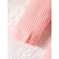 thumbnail image 6 of Infant Baby Girl Fall Outfits Floral Lace Rib Knit Long Sleeve Rompers Flower Print Flare Pants Headband Set, 6 of 9