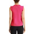 thumbnail image 4 of INSPIRE CHIC Women's Sleeveless Blouse Ruffled Pleated Wear-to-Work Chic Blouse S Hot Pink, 4 of 7