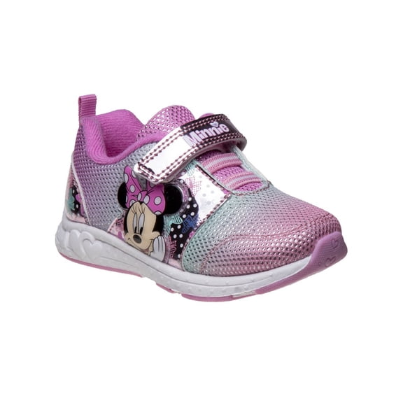 Disney Girl Minnie Mouse One Red Light Sneakers, Pink, Size: 10