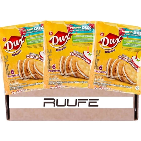 Dux Sandwich Crackers (18 pack) with white cream flavor, Snack Crackers Galletas Dux con sabor a Queso blanco Colombian crakers.
