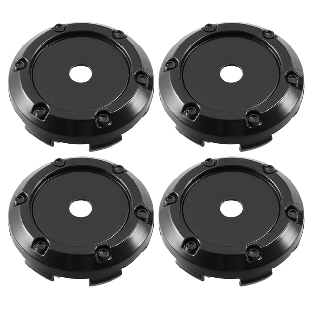 66mm 6 Clips Rueda Llanta Cubo Centrales Tapas Negras - 4uds