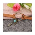 thumbnail image 2 of Conjunto de disfraz hippie bohemio, colgante de hoja de bronce antiguo, cadena de cuello circular geométrica de cuero, 1 pieza, marrón claro, 2 of 5