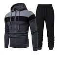 thumbnail image 2 of Men's Autumn Casual Fashion Sportswear Running Fitness Colour Block Hooded Sweatshirt Long Pants Suit, 2 of 5