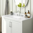 thumbnail image 6 of Merrick Lane 36 Inch Bathroom Vanity with Ceramic Sink, Carrara Marble Finish Countertop, Storage Cabinet with Soft Close Doors and Open Shelf in White, 6 of 12