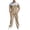 Khaki, variant on Mens 2 Piece Sweatsuits Outfits Short Sleeve Pullover Loungewear And Joggers Sweatpants Loose Pants Summer Casual Track Suits Set Walking Suits Blue S