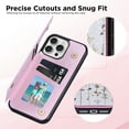 thumbnail image 2 of For iPhone 16e Case with Card Holder, Stylish Flower with Glitter Bling Rhinestone Stand Shockproof Slim Fit Bumper Wallet Case for Apple iPhone 16e, Floral, 2 of 6