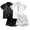 BK1, variant on Weebloom Pajama Set Women 2 Pack Pajamas Set Button Up Plus Size Casual Short Sleeve Tops And Shorts Home Wear Sleepwear Nightwear Pjs Loungewear Black M