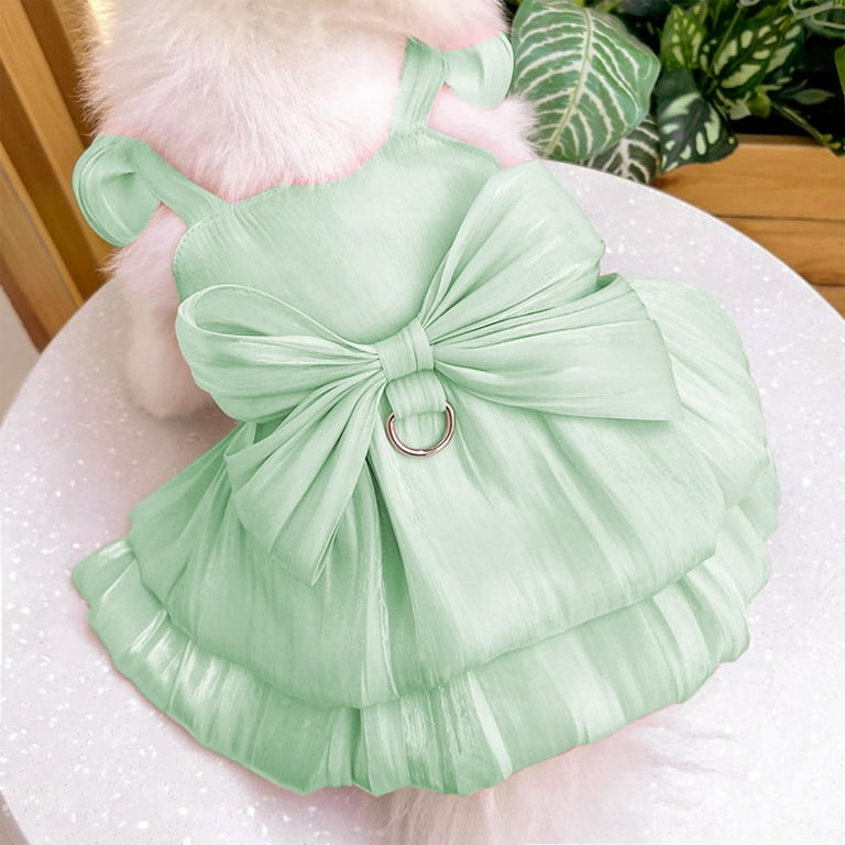 mint green dog dress Dog Dress, Dog Christmas Dress, Cat Dress, Dog Wedding Dress, Dog Dresses  for Small Dogs Girl, Girl Puppy Princess Tutu Dress with Leash Ring,  Fashion Pet Dog Clothes for Birthday Wedding(M-Green) -