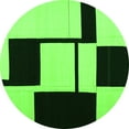 thumbnail image 1 of Ahgly Company Indoor Round Abstract Green Contemporary Area Rugs, 3' Round, 1 of 1