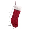 thumbnail image 6 of Tnobhg Christmas Stocking White Fuzzy Plush Top Handmade Knitted Large Capacity Xmas Tree Kids Gift Bag Hanging Sock Party Supplies, 6 of 7