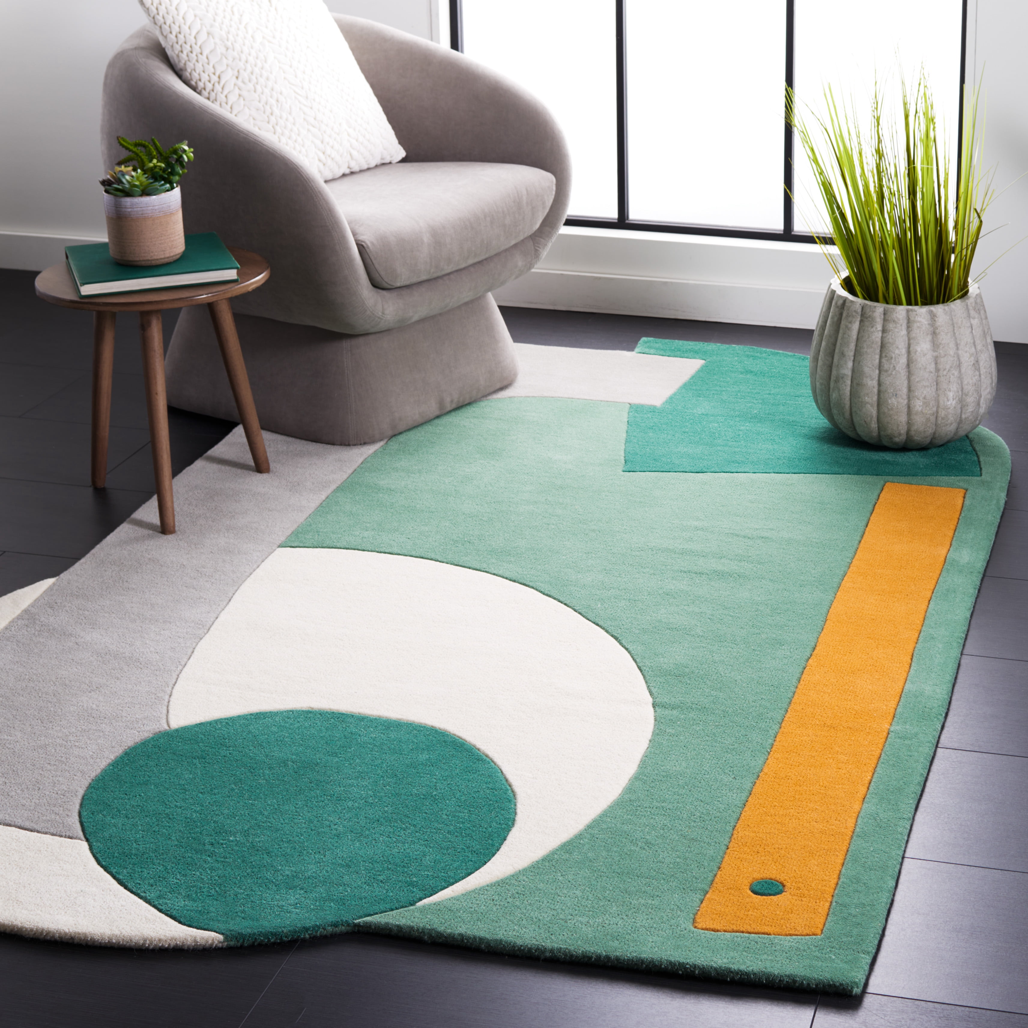 SAFAVIEH Fifth Avenue Delbert Abstract Area Rug, Green/Ivory, 6' x 9'