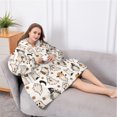 thumbnail image 5 of Oversized Wearable Blanket Hoodie,Vintage Ghost Halloween Pattern Sherpa Blanket Hoodie with Super Pockets,Super Warm Fuzzy Pullover for Women & Men, 5 of 6
