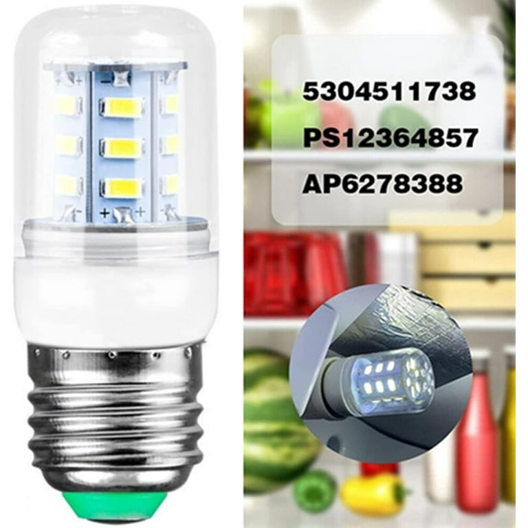 2Pcs 5304511738 LED Refrigerator Light Bulb for Frigidaire Kenmore  Refrigerator, LED Light Replaces PS12364857, AP6278388, 4584444,  Wattage:3.5W
