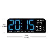 TIMESS Digital Alarm Clock 9.5 Large LED Display, Memory Backup, for Home (Blue)