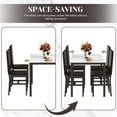thumbnail image 6 of Cvortll 5 Pieces Dining Room Table Set for 4, Space Saving Kitchen Table and Chairs , Set with 4 Upholstered PU Leather Chairs and Faux Marble Tabletop, Deep Brown + White, 6 of 9